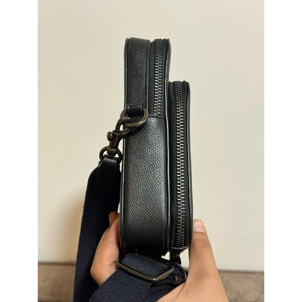 ORIG Preloved RARE CCH Leather Men/Unisex Phone Crossbody Black Bag