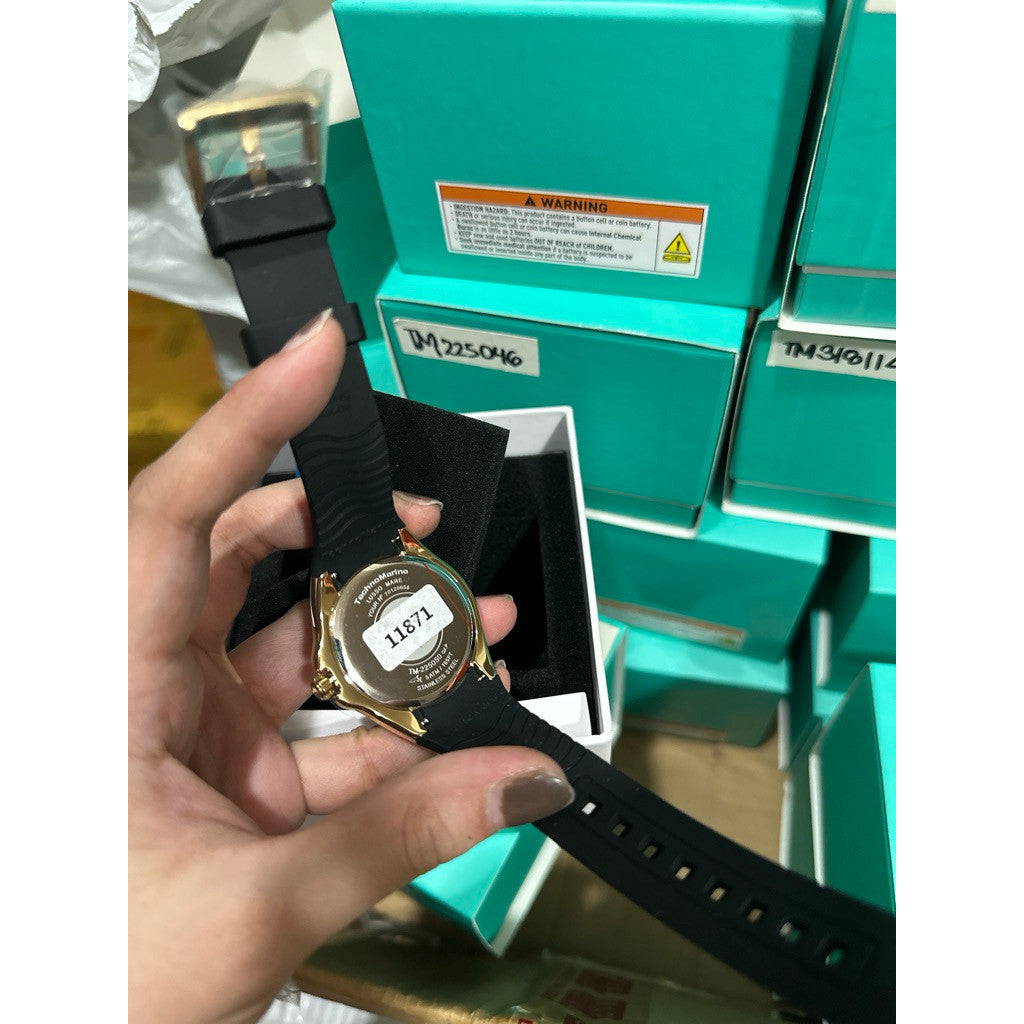 ORIG & IMPORTED Technomarine Lusso Mare 38mm TM-225050 Black Strap Lady's Watch