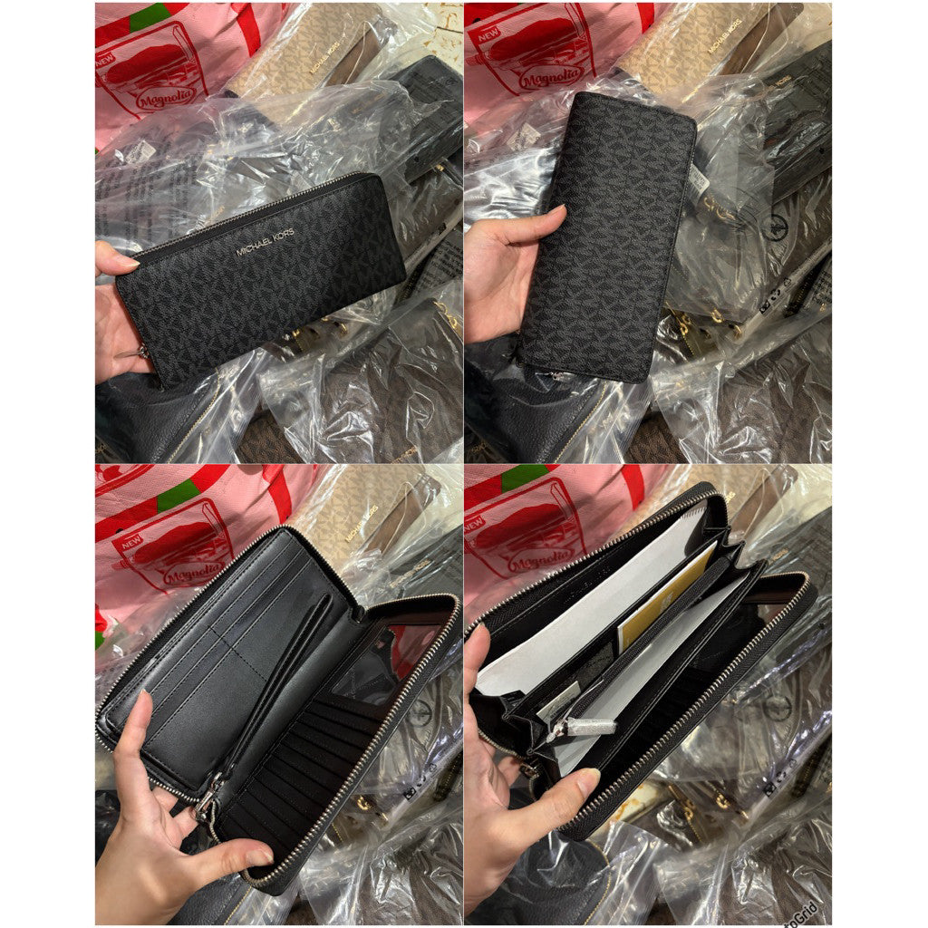ORIG & IMPORTED MK Jet Set Travel Large Logo Long Continental Wristlet Wallet