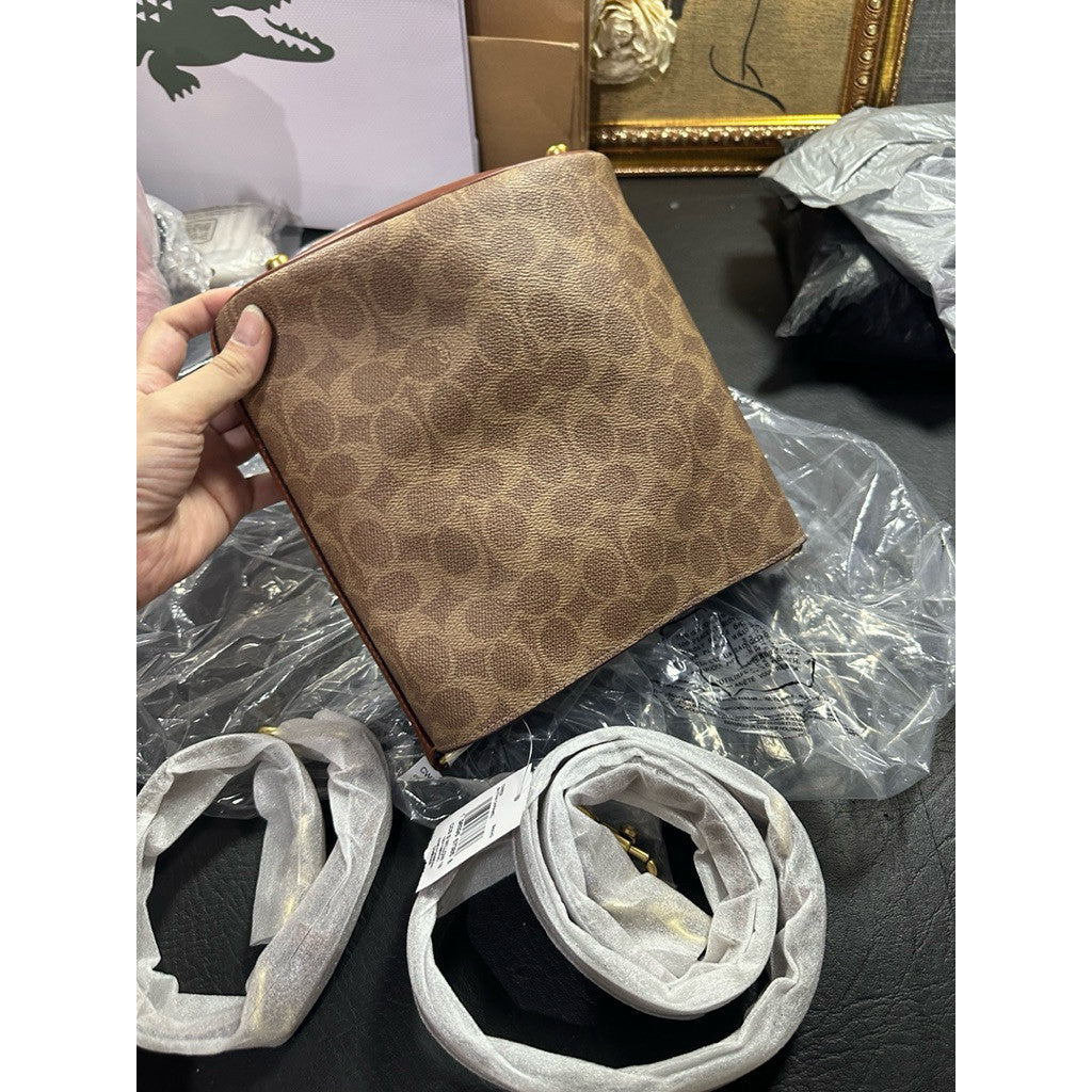 ORIG & IMPORTED CCH Retail Willow Soft Bucket Bag 19 In Tan/Brown