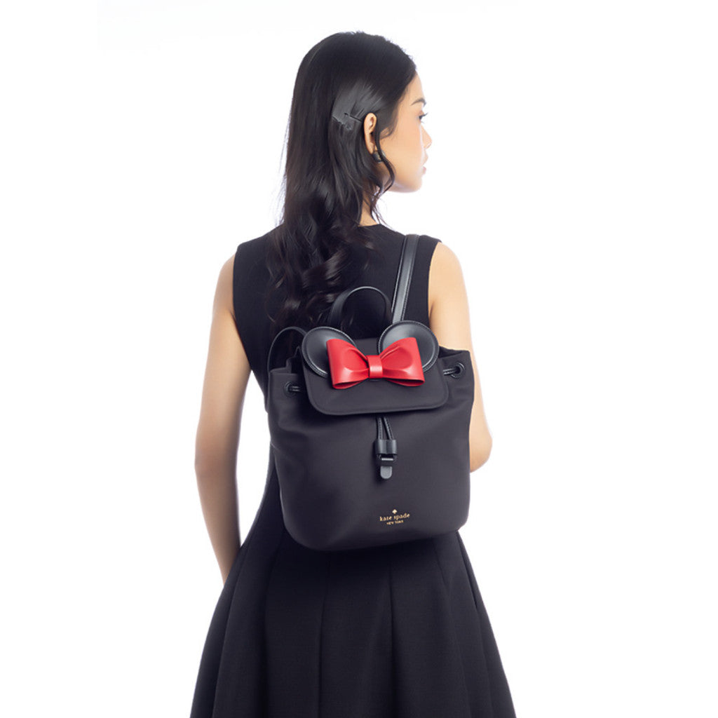ORIG & IMPORTED KS Disney Minnie Mouse 3D Nylon Backpack Black Bag