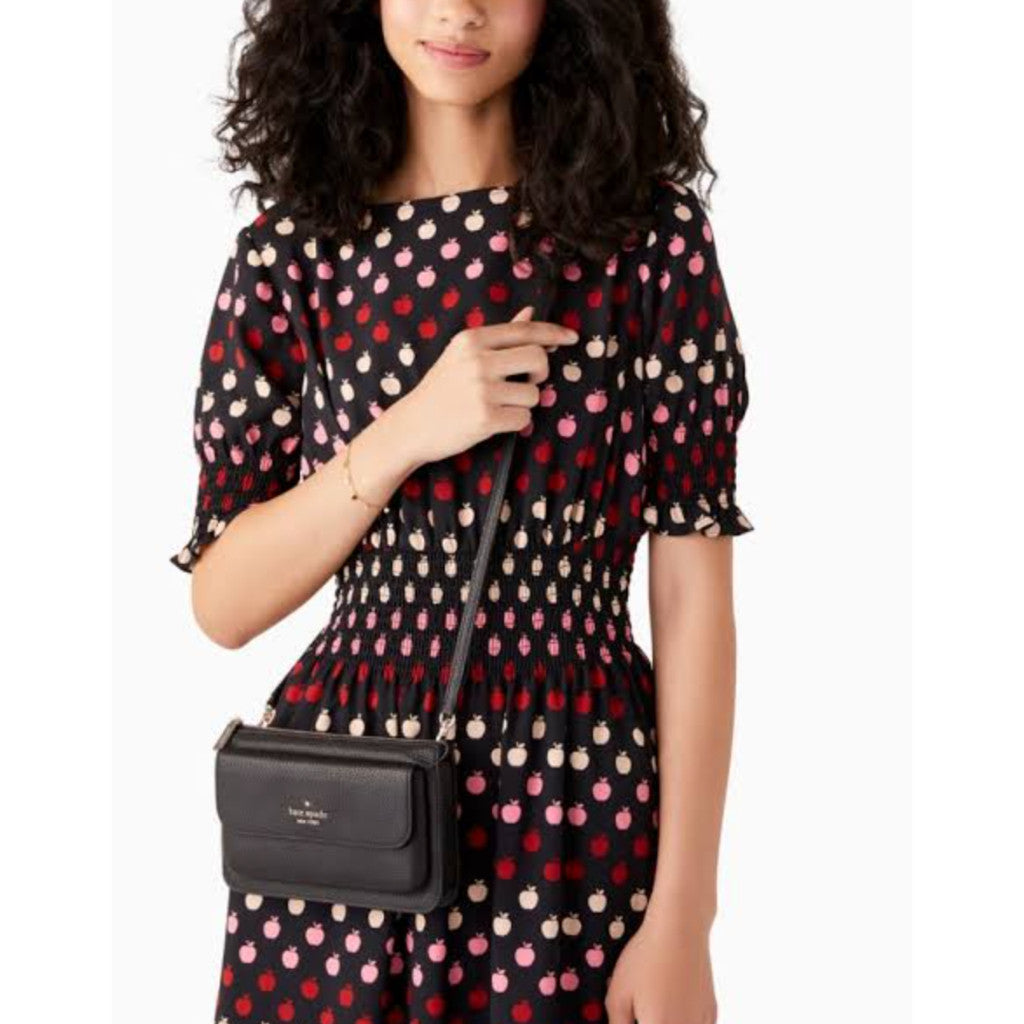 ORIG & IMPORTED KS Leila Small Slim Flap Crossbody Black Bag
