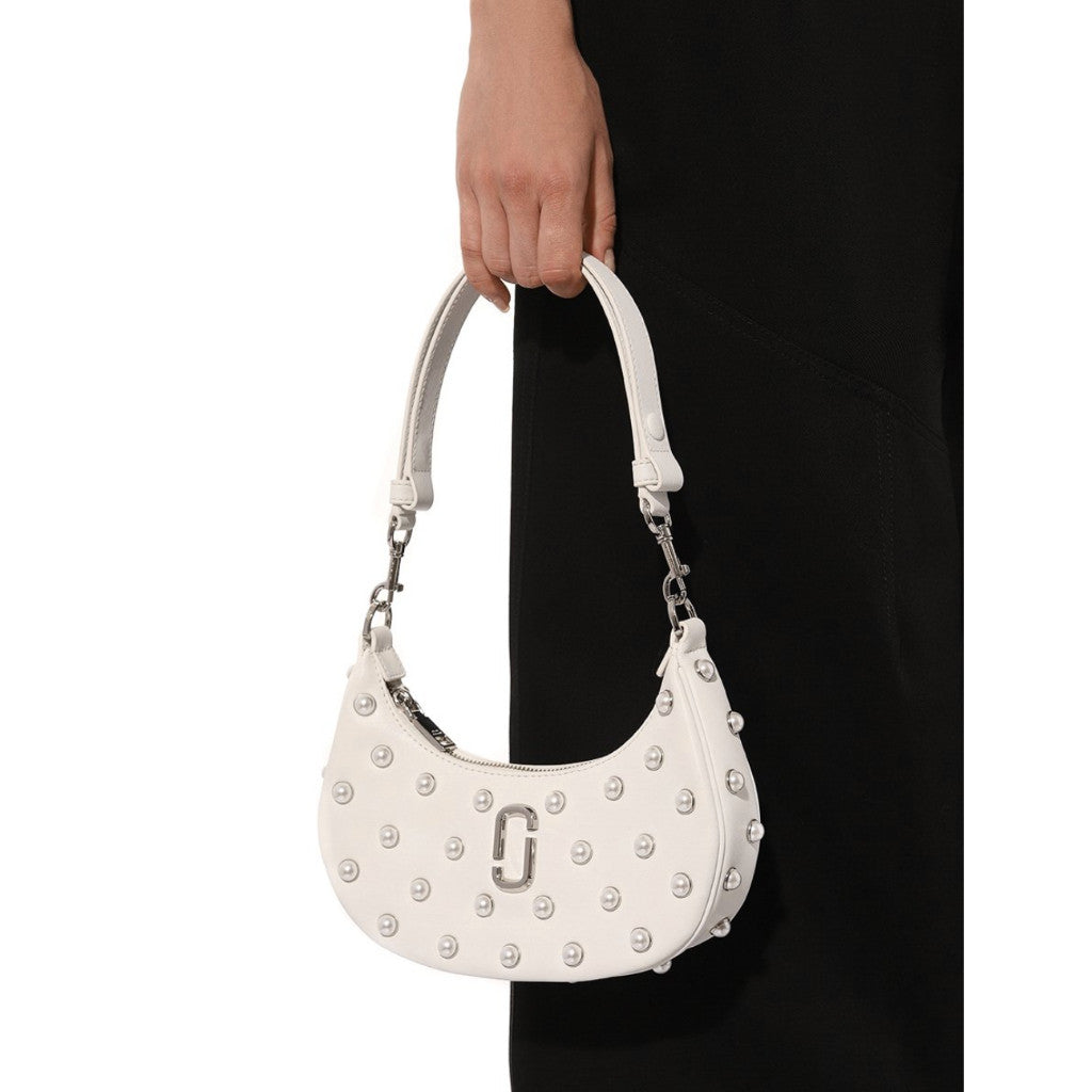 ORIG & IMPORTED MJ The Curve Shoulder Hobo White Bag with pearls