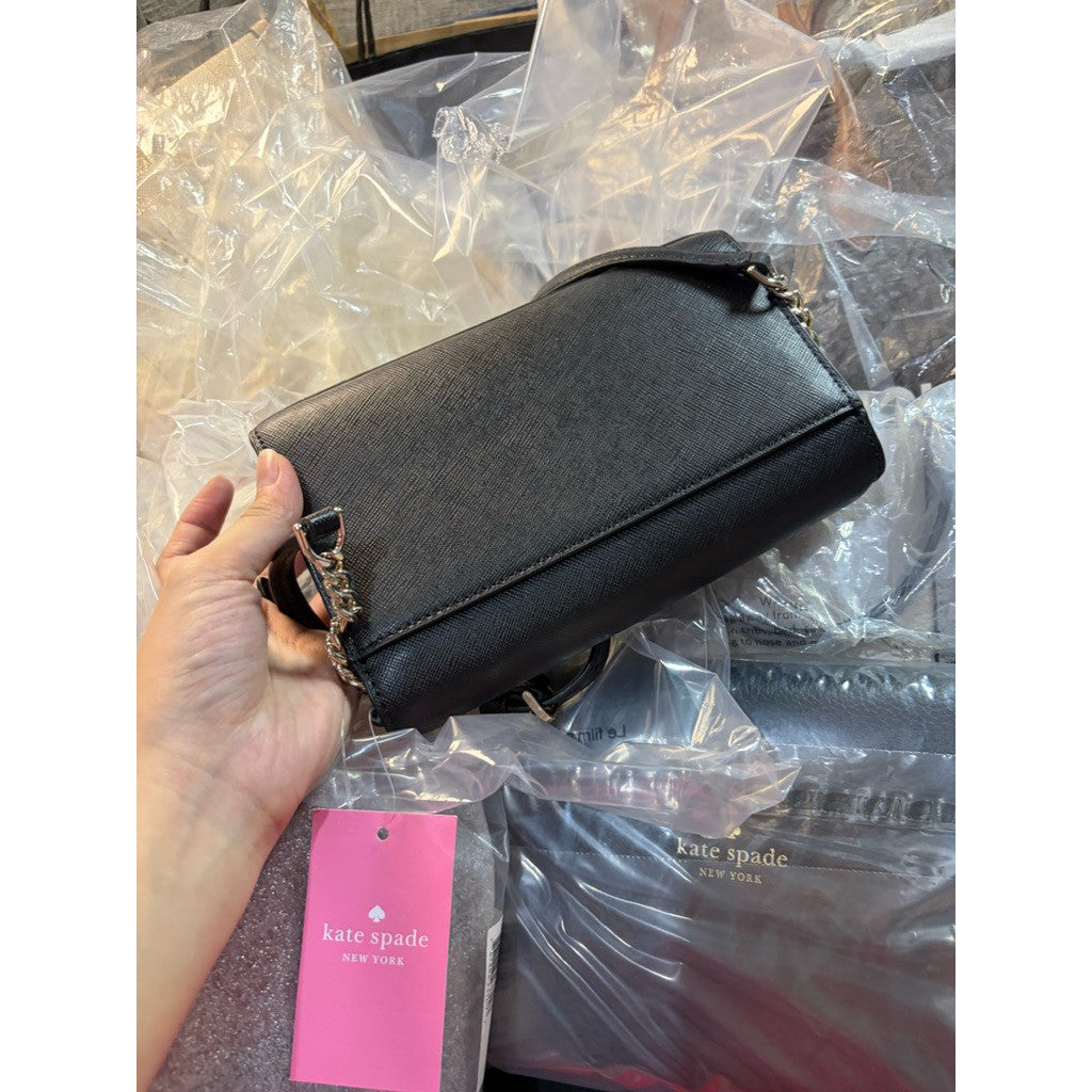ORIG & IMPORTED KS Staci Small Flap Crossbody Black Bag