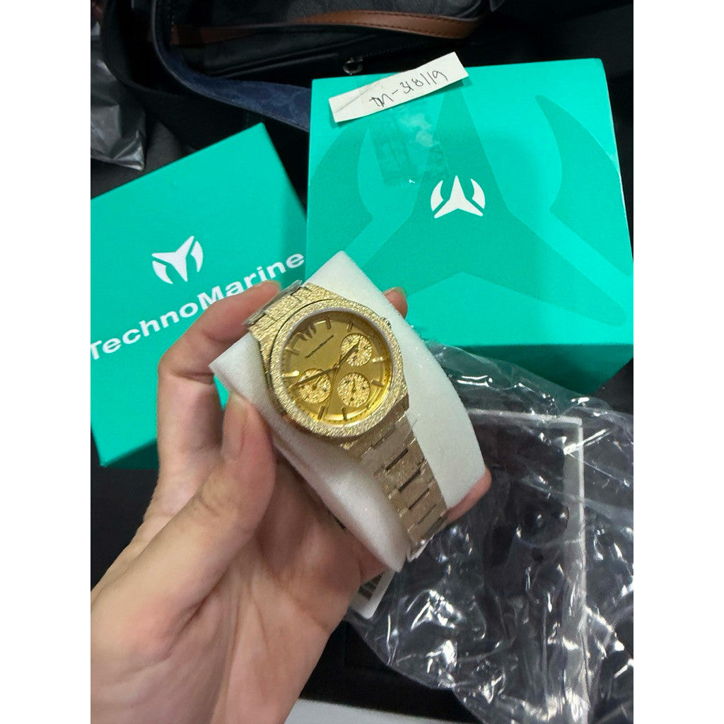 ORIG & IMPORTED Technomarine TM-318149  Ocean Empress 34mm Gold Dial Women's Quartz Watch
