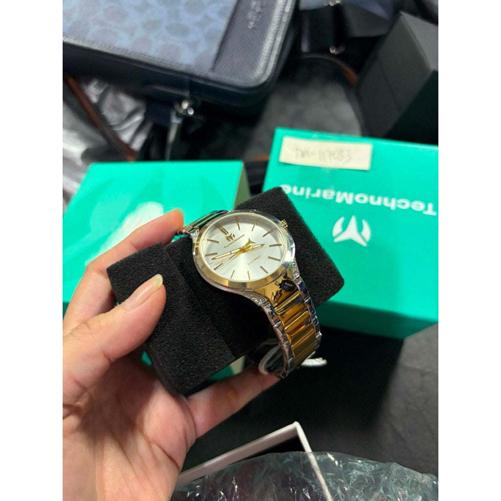 ORIG & IMPORTED Technomarine MoonSun TM-117033 38mm Silver/Gold Lady's Watch