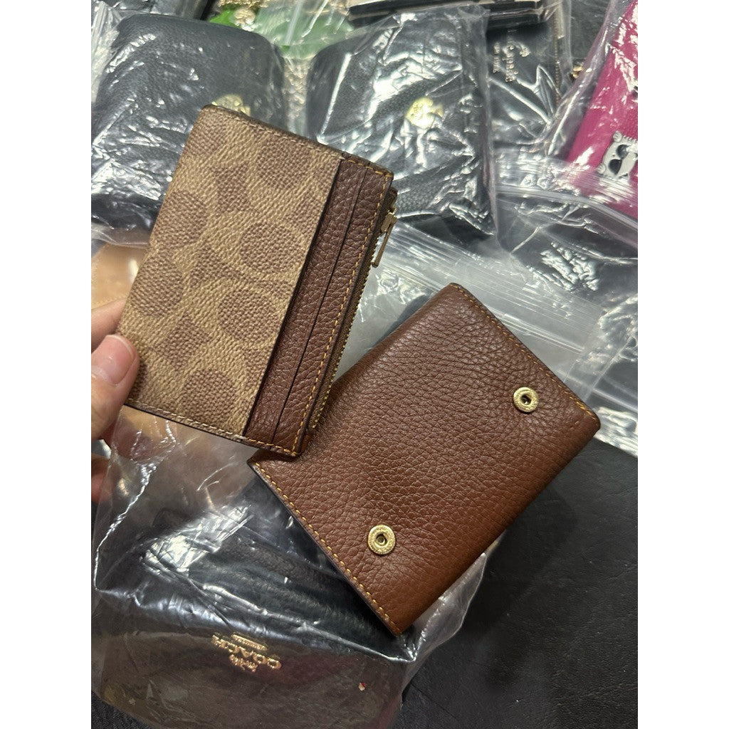 ORIG & IMPORTED CCH 2-in-1 Card Holder Detachable Essential Wallet Tan/Brown/Walnut