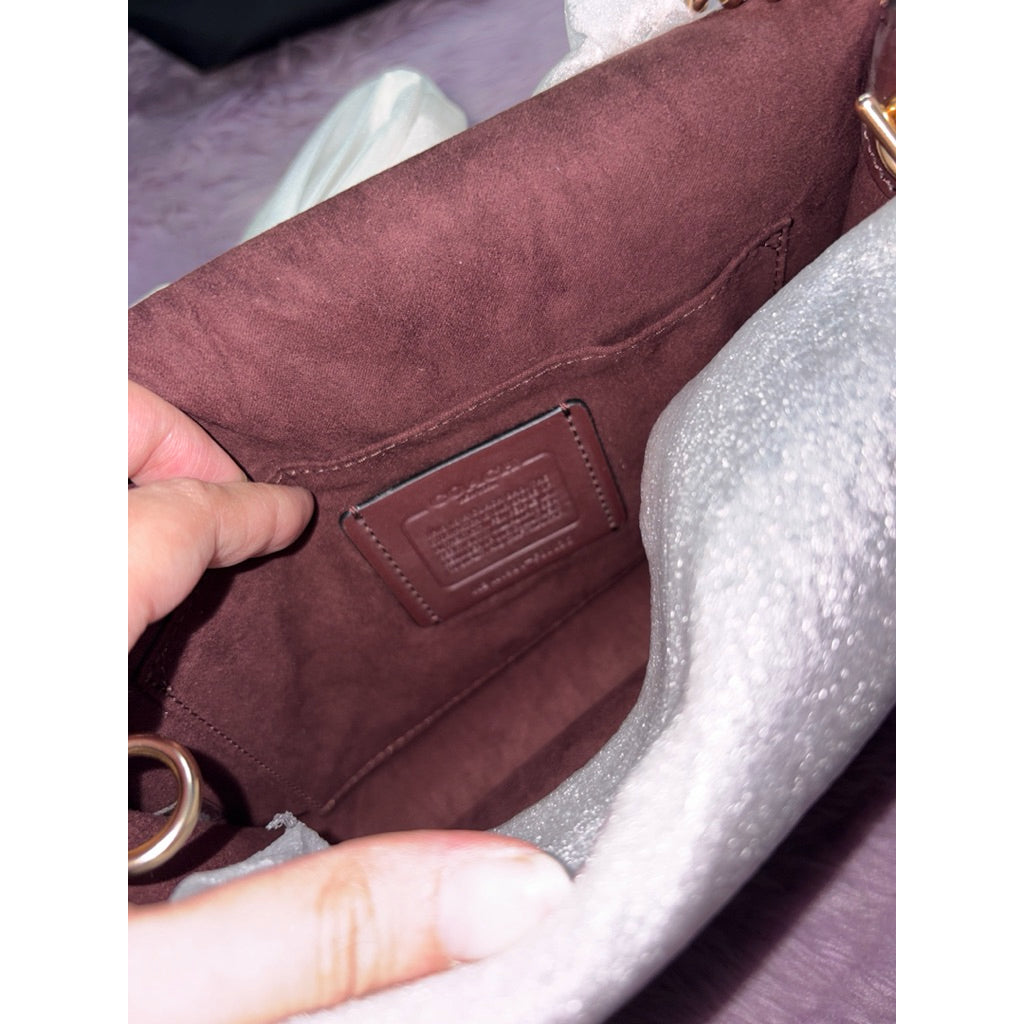ORIG & IMPORTED RARE CCH F80836 Jade Flap Crossbody With Signature Canvas Brown/Black Bag