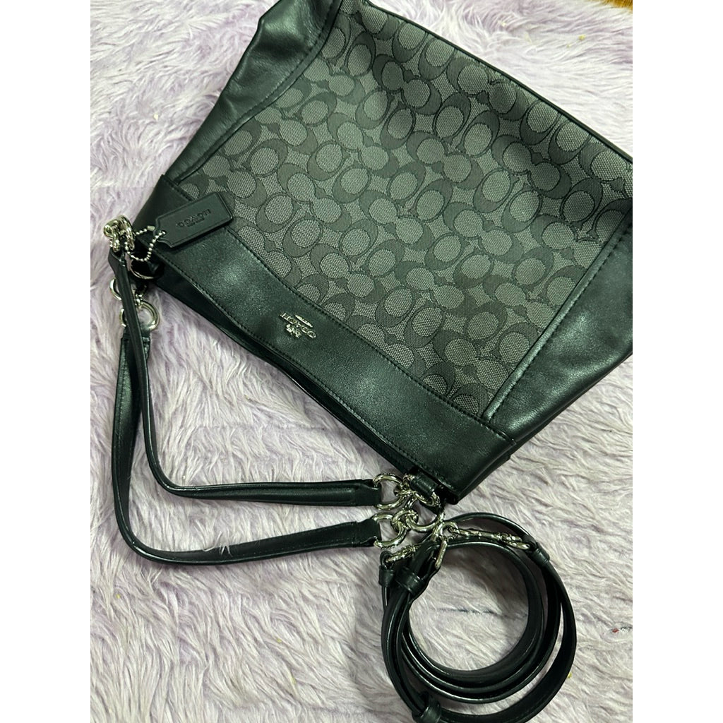 ORIG Preloved CCH Small Lexy Shoulder Black Signature Canvas Bag