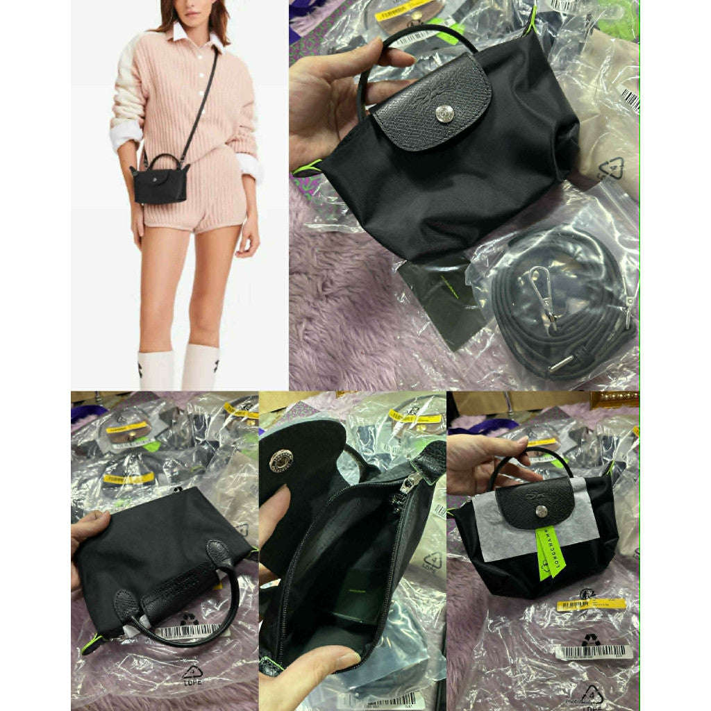 ORIG & IMPORTED Longchamp LC Le Pliage Pouch with handle Mini Micro Nylon Bag