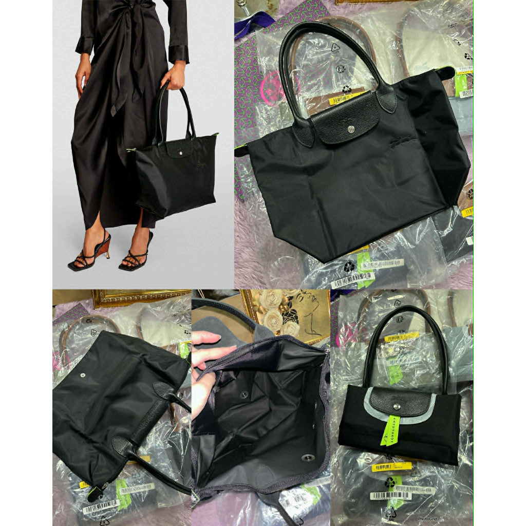 ORIG & IMPORTED Longchamp LC Le Pliage Medium Long Handle Nylon Tote Bag