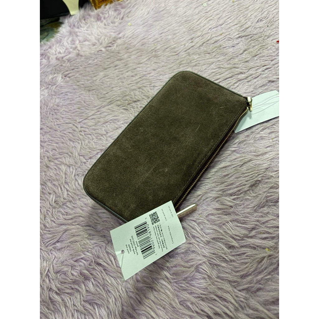 ORIG & IMPORTED KS Gemini Suede Convertible Wristlet Shoulder Brown Bag