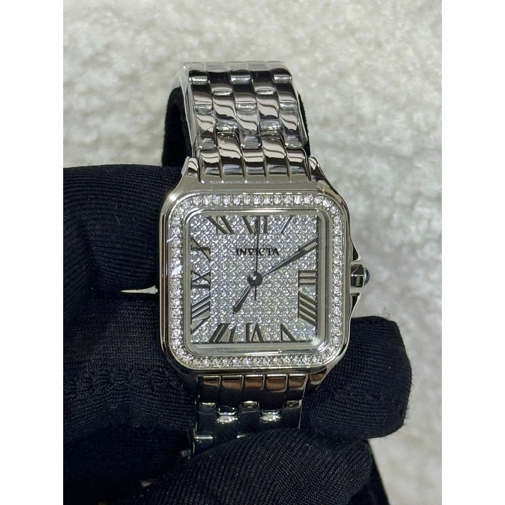 ORIG & IMPORTED Invicta Angel Quartz Crystal Silver 28mm 48994 Ladies Watch