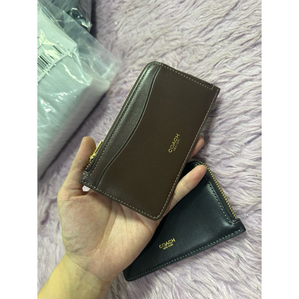 ORIG & IMPORTED CCH Retail Slim Zip Card Case Maple Brown Wallet
