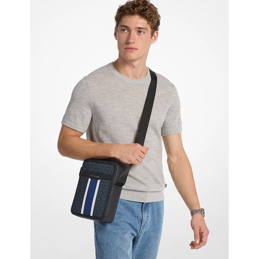 ORIG & IMPORTED MK Cooper Striped Signature Logo Flight Men's Bag Blue/Red