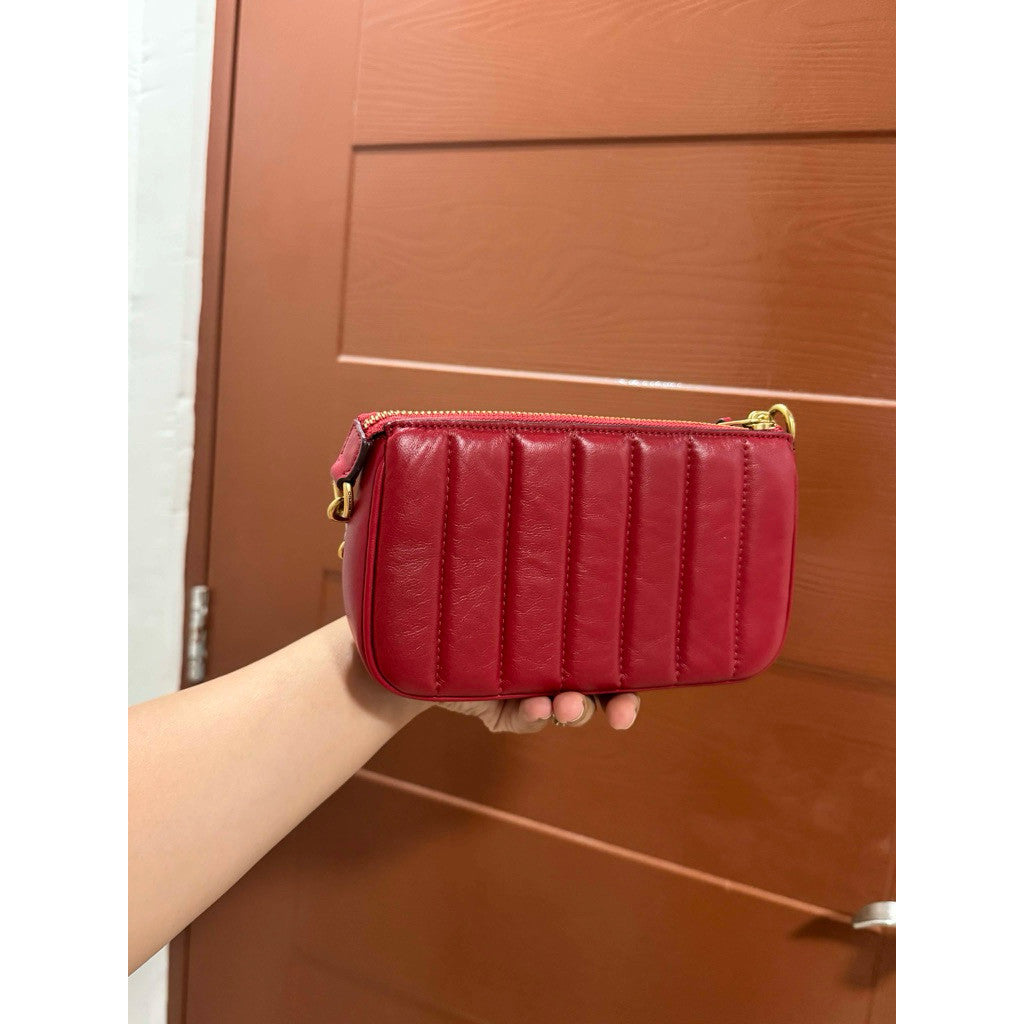 ORIG Preloved CCH Nolita 19 Quilted Small Red Bag with Chain