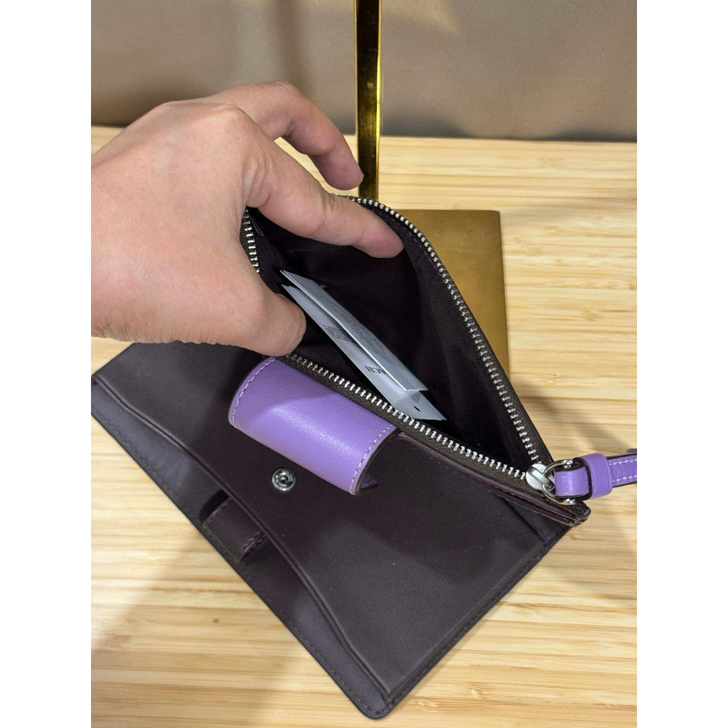 ORIG Preloved CCH Tech Phone Long Wallet in Brown/Purple