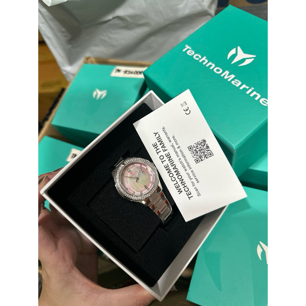 ORIG & IMPORTED Technomarine LUNA 33mm TM-826006 Silver Lady's Watch