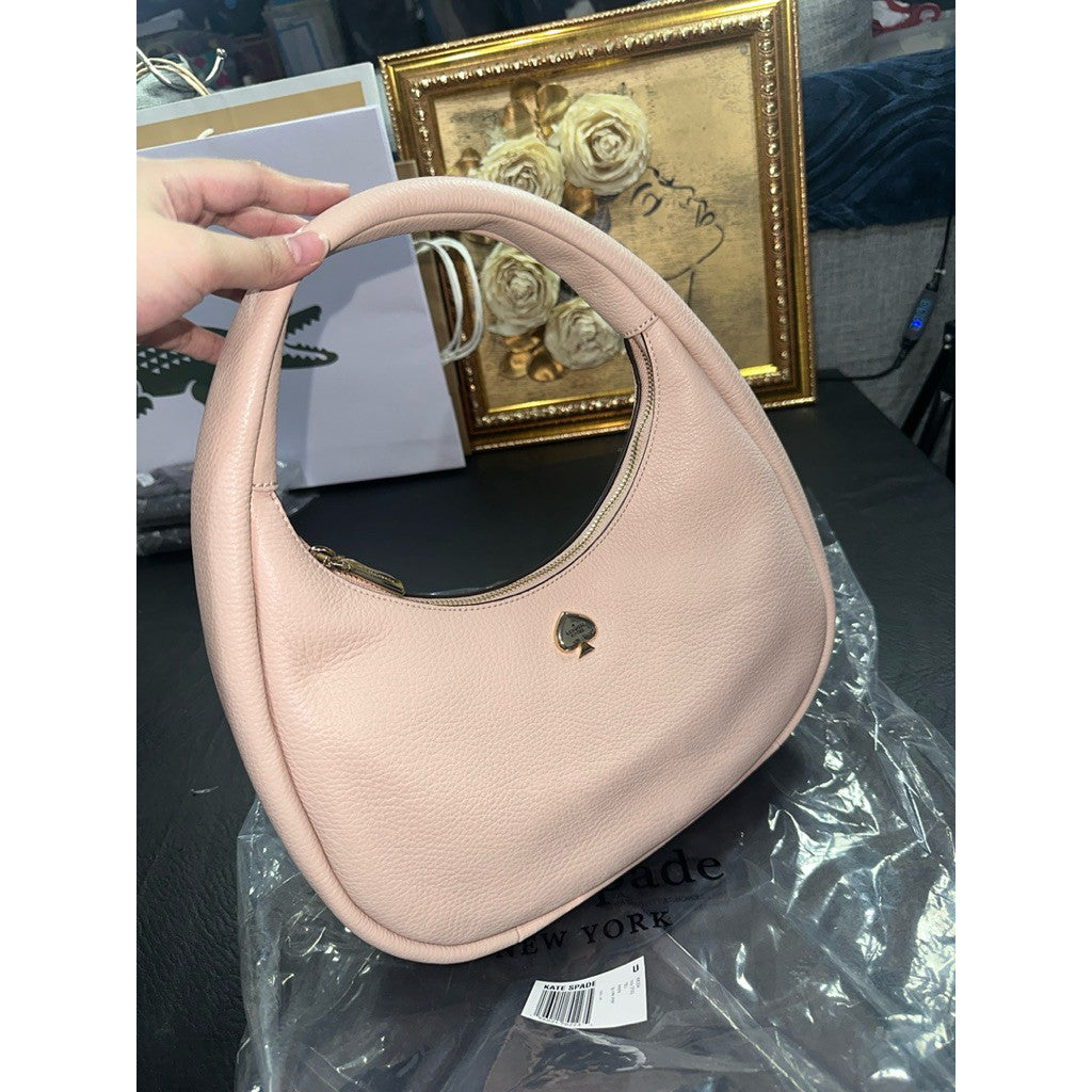 ORIG & IMPORTED KS Kayla Hobo Crescent Shoulder Bag Pink/Beige