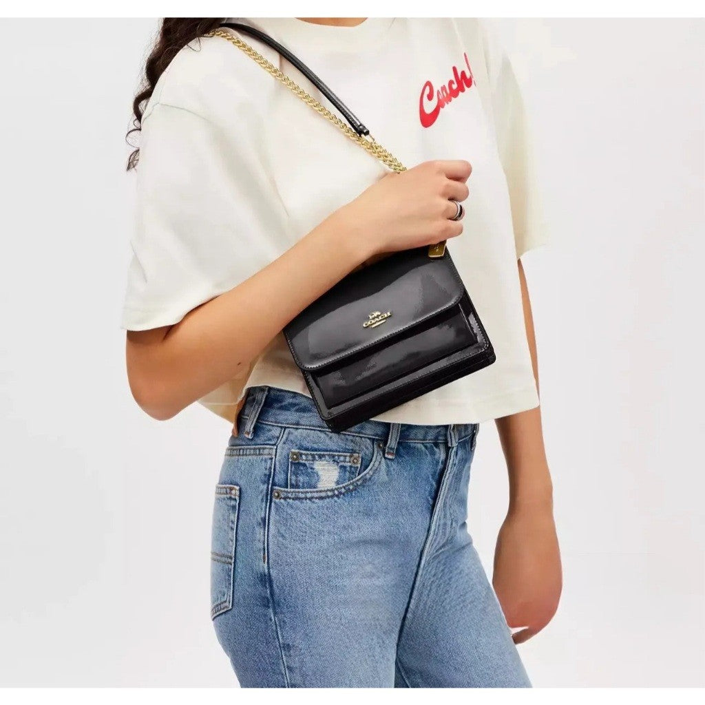 ORIG & IMPORTED CCH Mini Klare Crossbody Small Bag In Signature Patent Leather Black