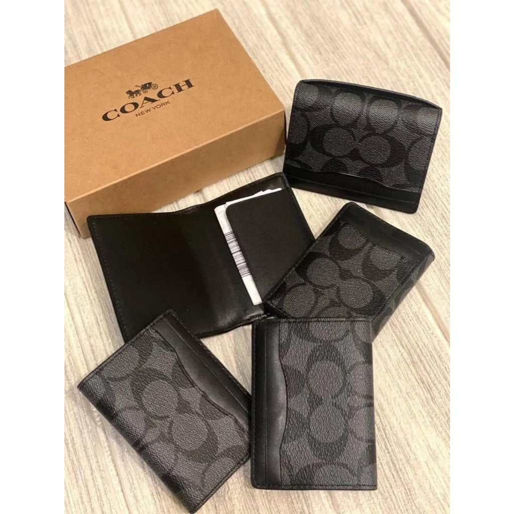 ORIG & IMPORTED CCH Small Magnetic Card Case Men Wallet Black