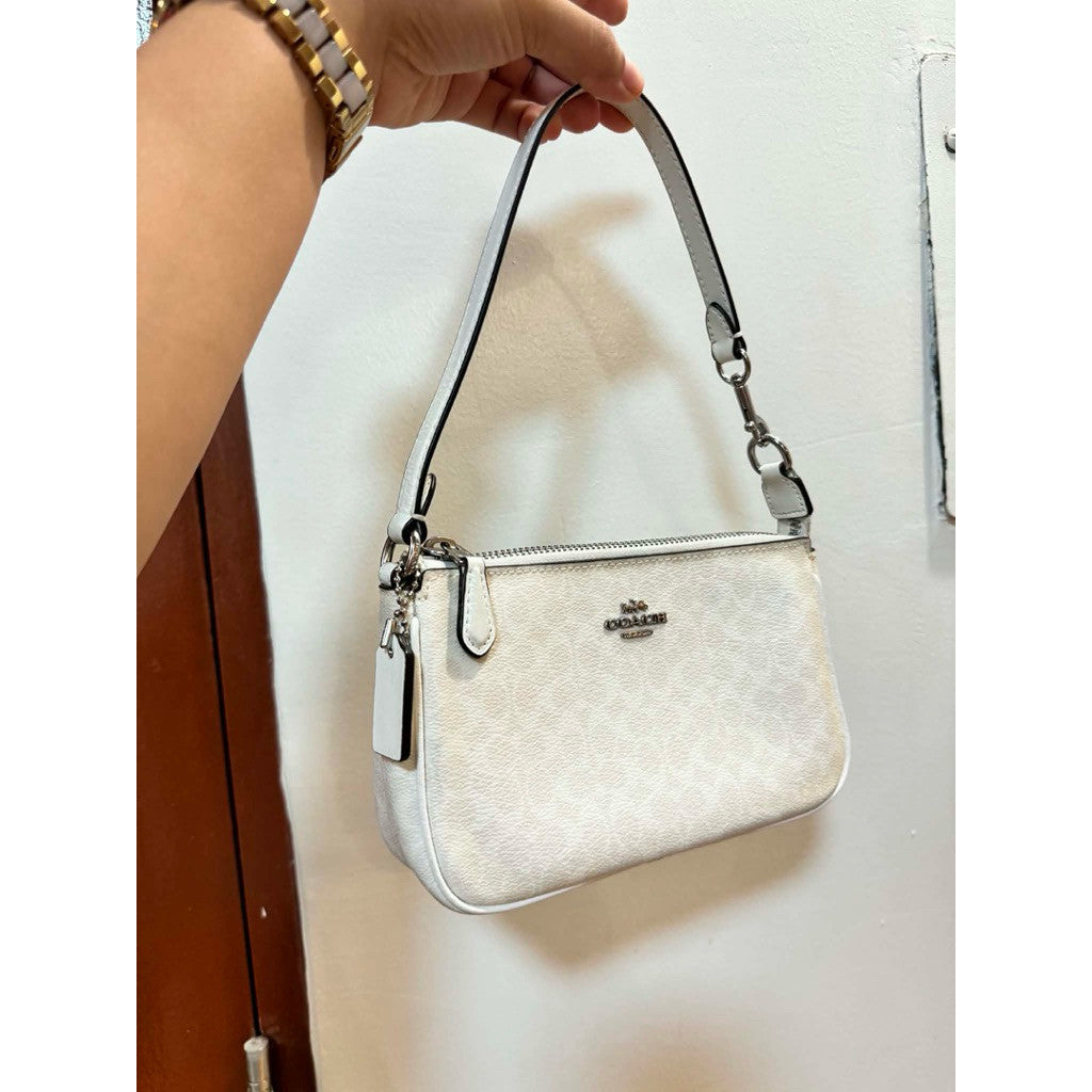 ORIG Preloved CCH Nolita 19 In Colorblock Micro Signature Canvas White Small Bag