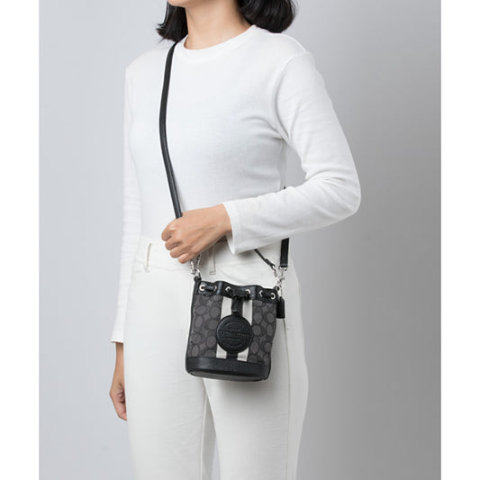 ORIG & IMPORTED CCH MINI DEMPSEY BUCKET BLACK BAG IN SIGNATURE JACQUARD