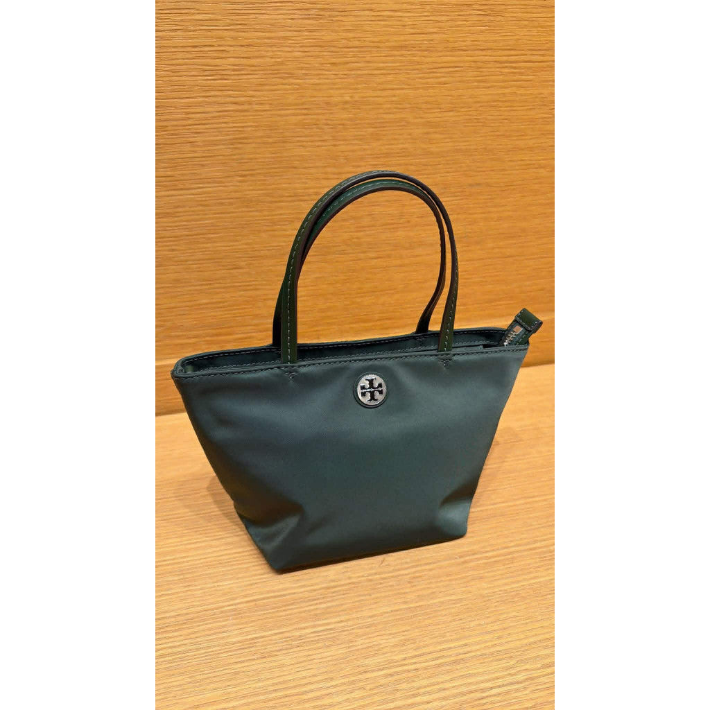 ORIG & IMPORTED TB Burch Nylon Mini Nylon Tote Crossbody Bag in Basil Green