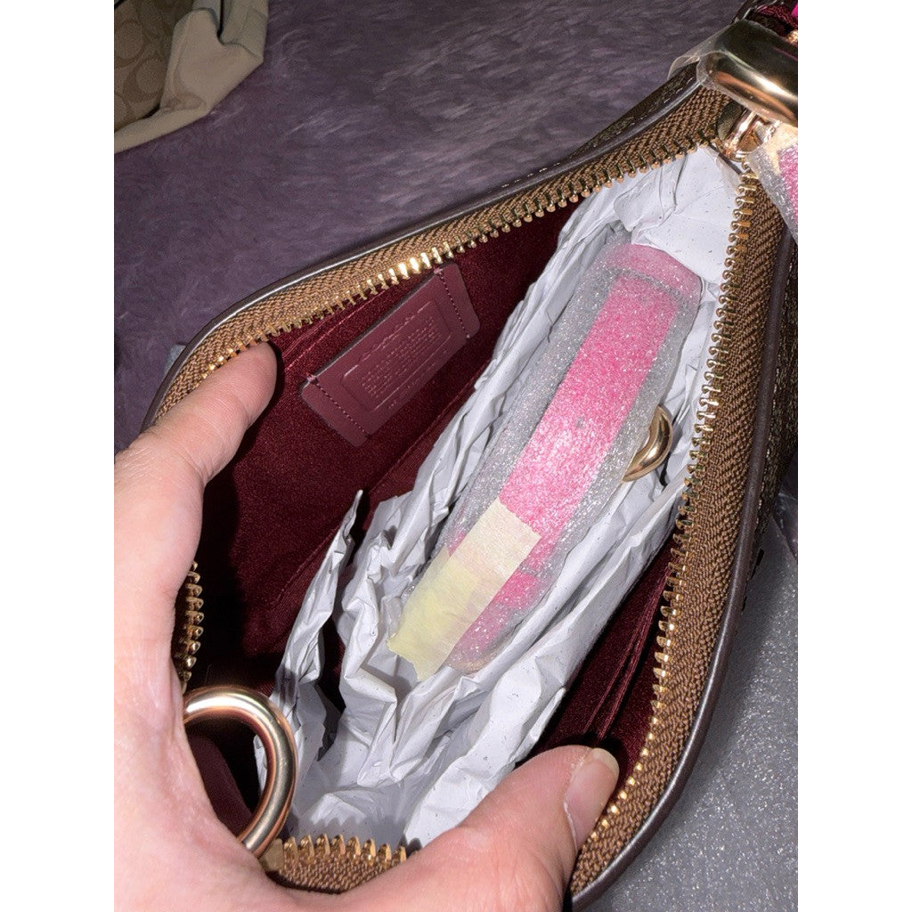 ORIG & IMPORTED Coach Teri Shoulder Bag in Khaki/Pink