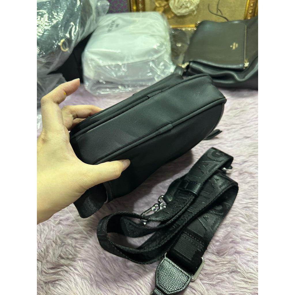 ORIG Preloved Karl Lagerfeld KL Convertible Nylon Black Belt Crossbody Bag