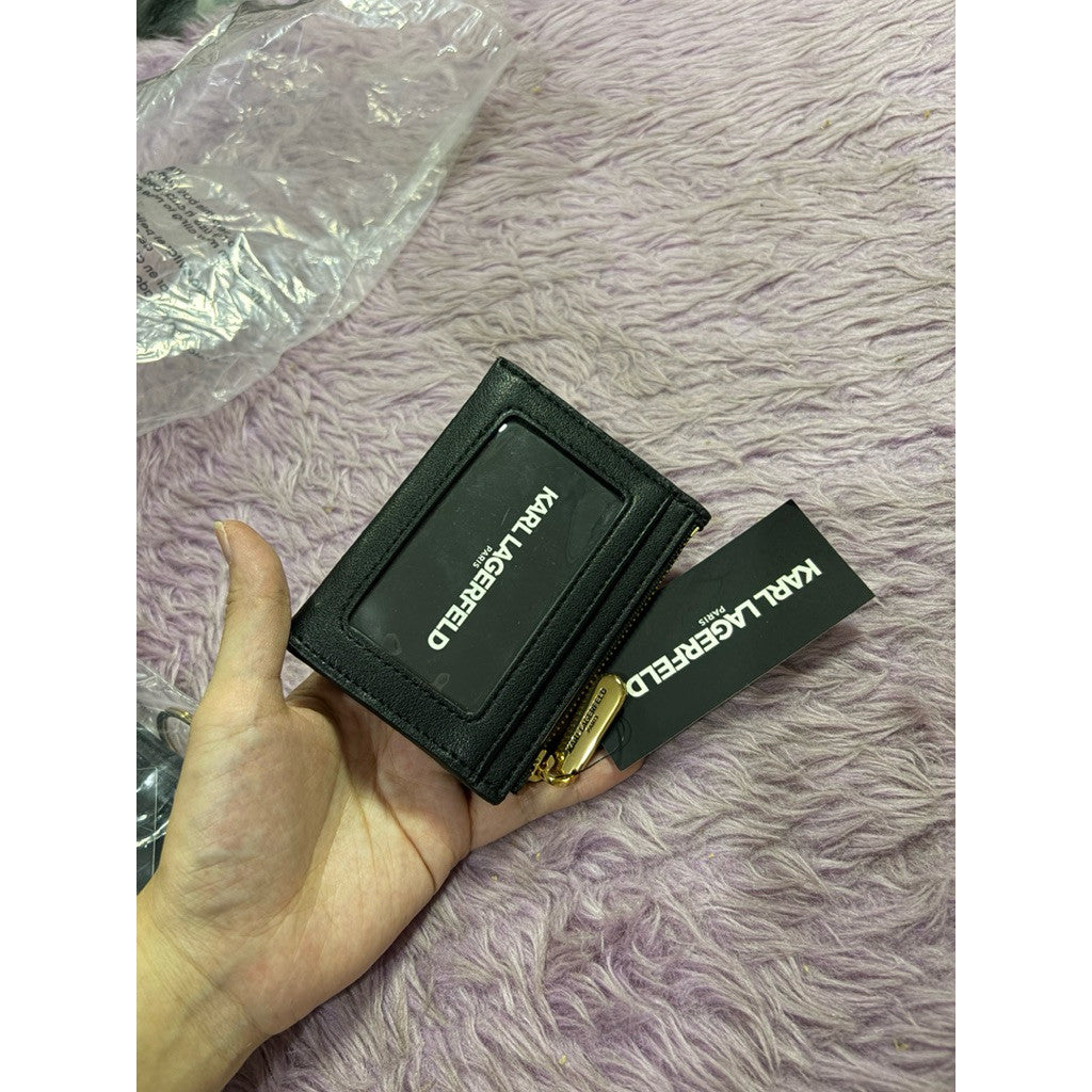 ORIG & IMPORTED Karl Lagerfeld KL Card Case Skinny Small Slim Wallet Pink/Black