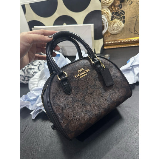 ORIG Preloved CCH Sydney Satchel Small Brown Bag In Signature Canvas
