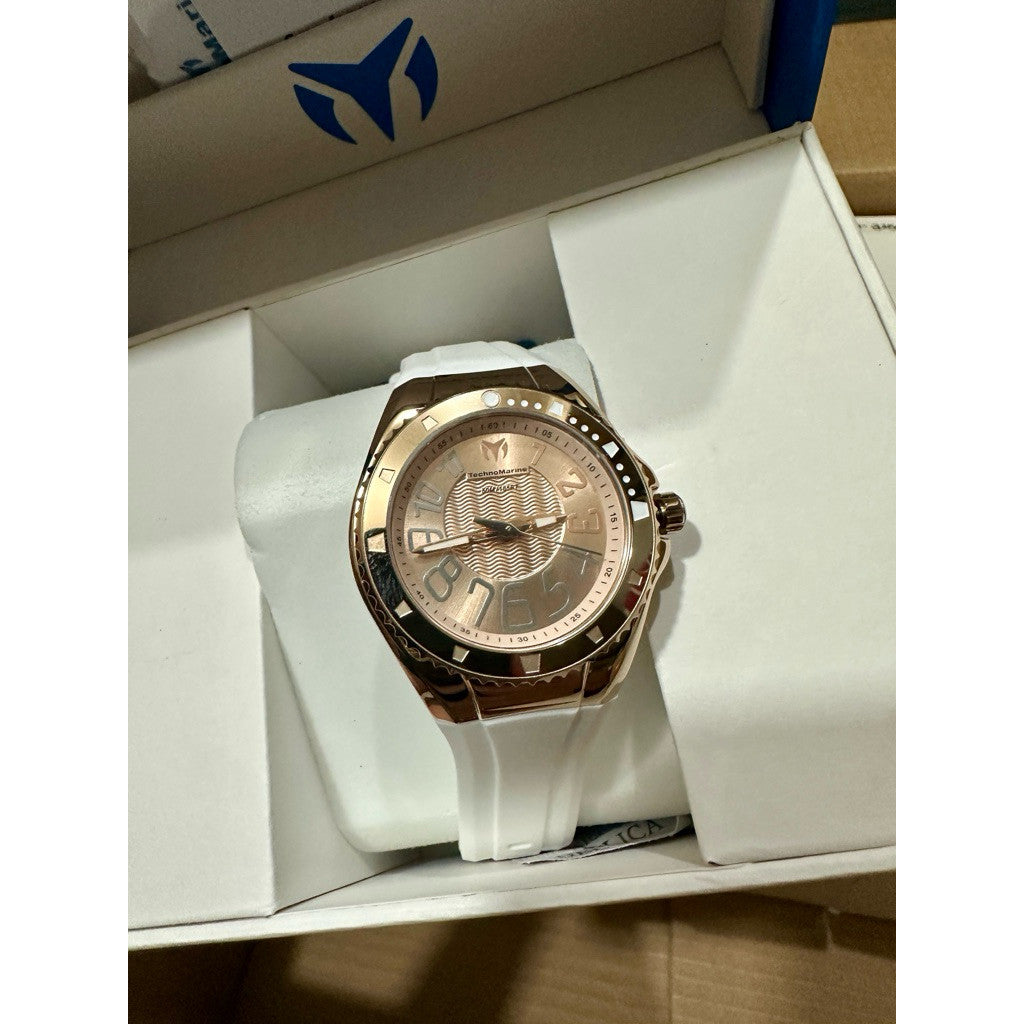 ORIG & IMPORTED Technomarine Lusso Mare 38mm TM-225048 White Strap Lady's Watch
