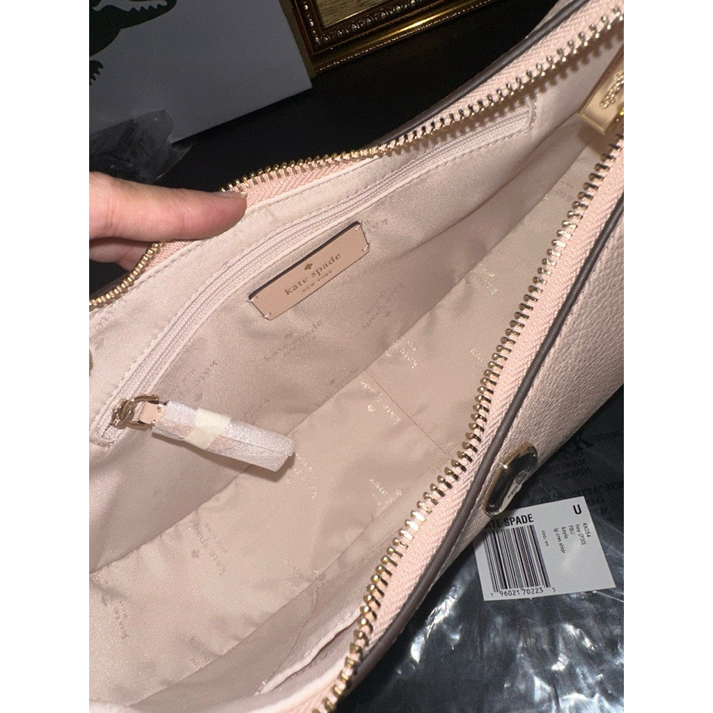 ORIG & IMPORTED KS Kayla Hobo Crescent Shoulder Bag Pink/Beige