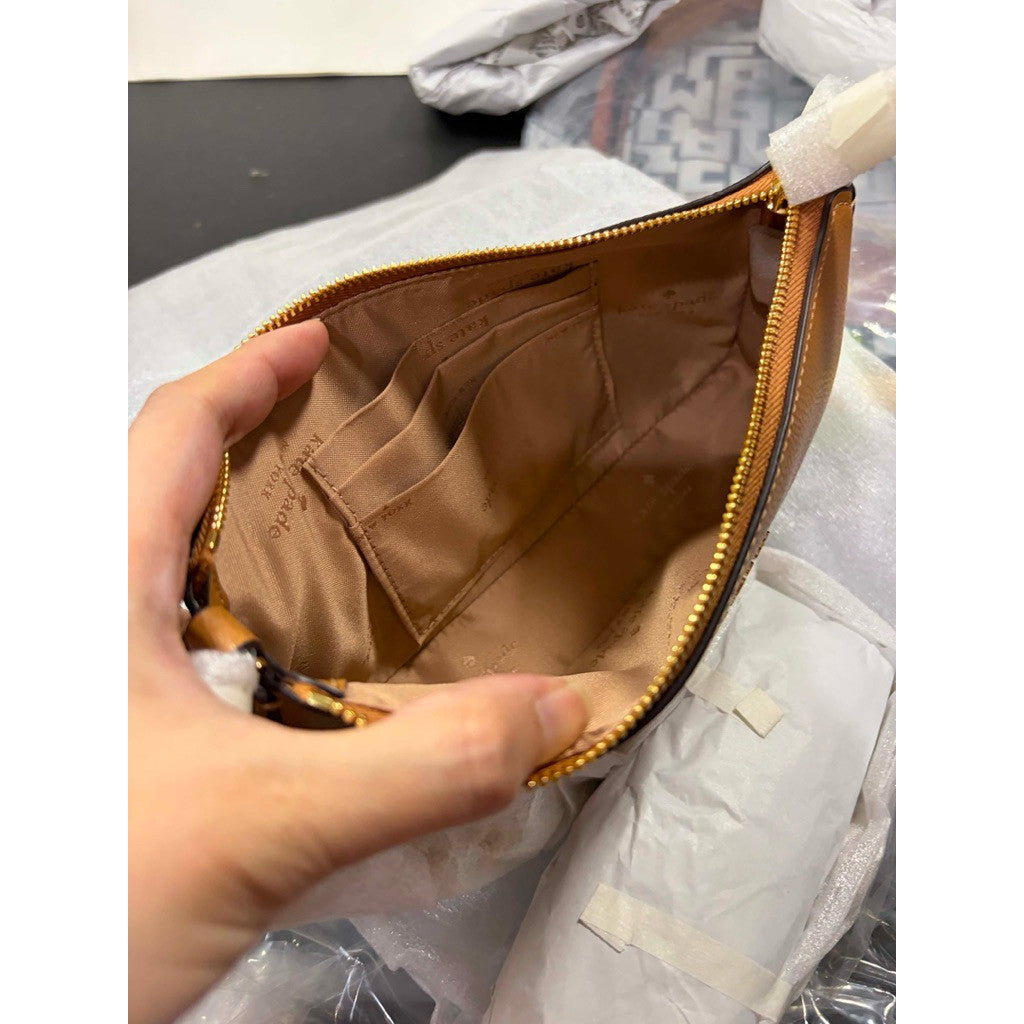 ORIG & IMPORTED KS Gemini Floral Strap Shoulder Brown Bag