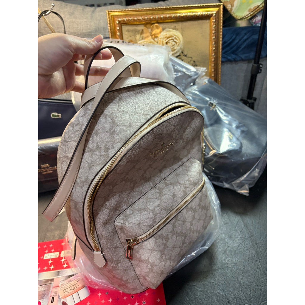ORIG & IMPORTED KS Flower Medium Backpack Beige Bag