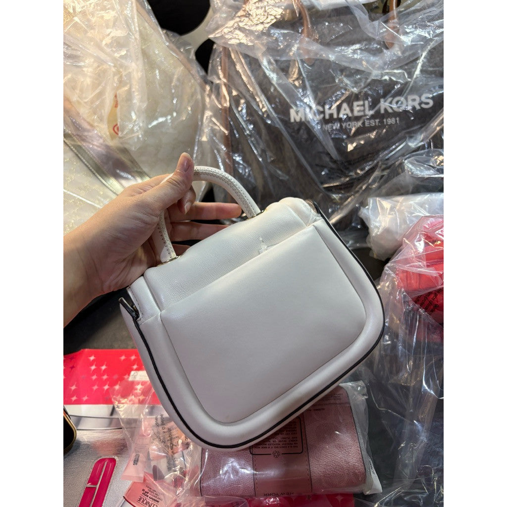 ORIG & IMPORTED KS Puffy Mini Top Handle Crossbody White Bag