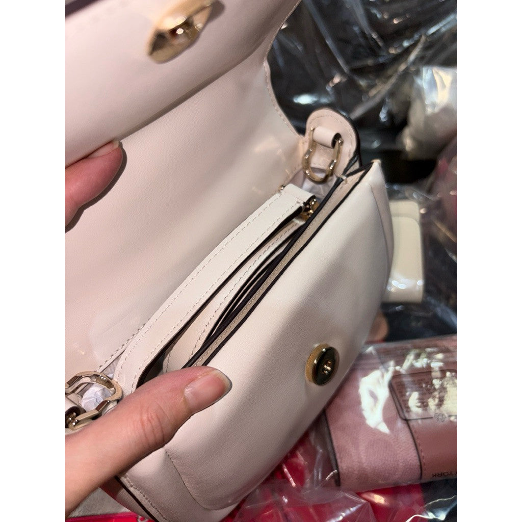 ORIG & IMPORTED KS Puffy Mini Top Handle Crossbody White Bag