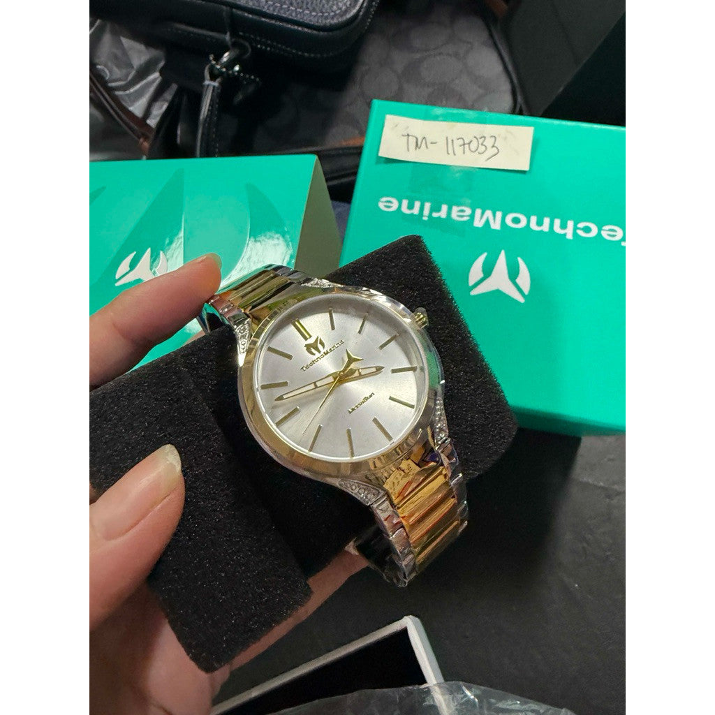 ORIG & IMPORTED Technomarine MoonSun TM-117033 38mm Silver/Gold Lady's Watch