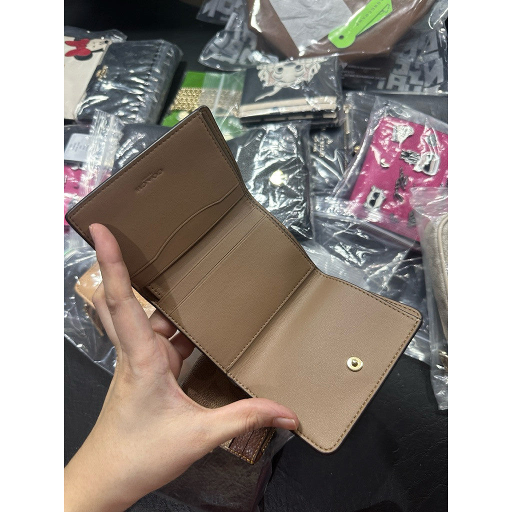 ORIG & IMPORTED CCH 2-in-1 Card Holder Detachable Essential Wallet Tan/Brown/Walnut