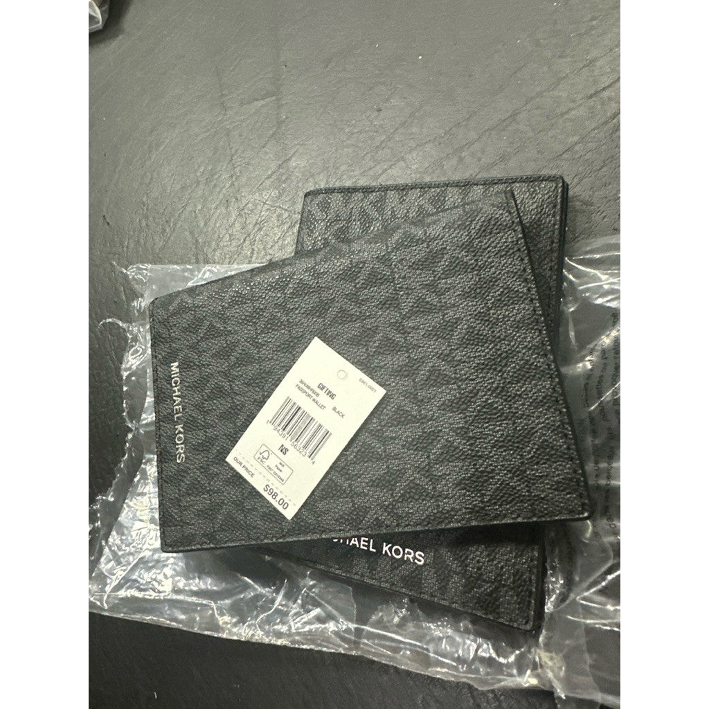 ORIG & IMPORTED MK Passport Case Holder Black Wallet