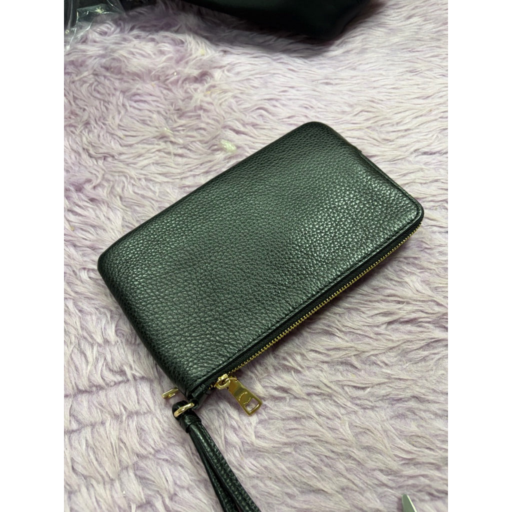 ORIG Preloved CCH Double Zip Large Phone Black Wallet Wristlet