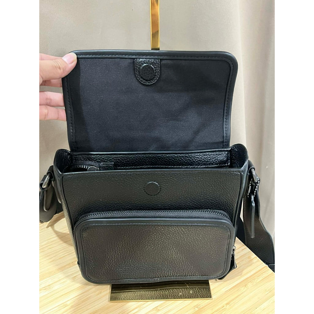 ORIG Preloved CCH Sullivan Flap Crossbody Men's Bag in Plain Black