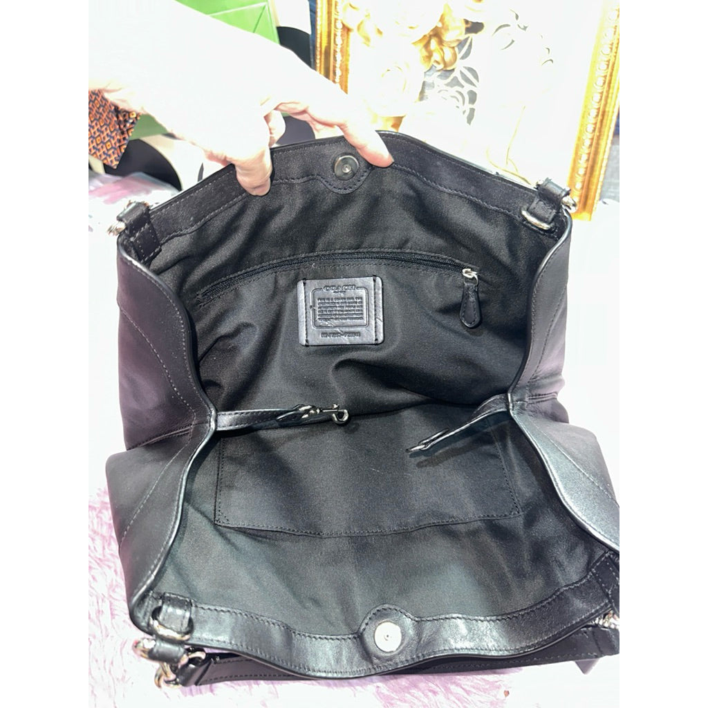 ORIG Preloved CCH Small Lexy Shoulder Black Signature Canvas Bag
