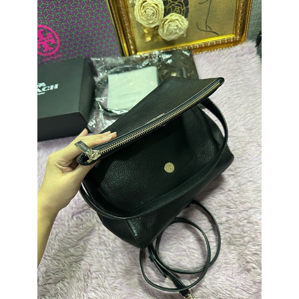 ORIG Preloved KS Leila Medium Flap Shoulder Bag Black