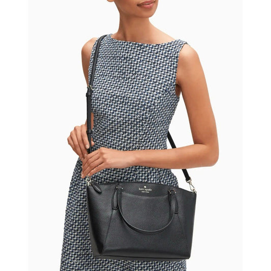 ORIG & IMPORTED KS Monica Satchel Pebbled Leather Black Bag