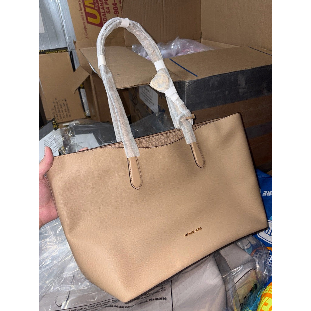 ORIG & IMPORTED MK Arden Large Top-Zip Tote Beige/Gray/Camel Bag