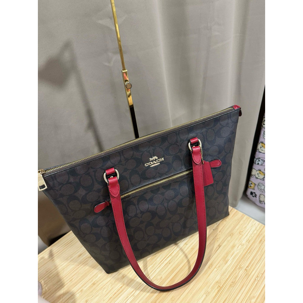 ORIG Preloved CCH Gallery Large Tote Bag In Brown/Red