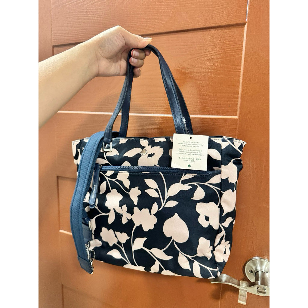 ORIG & IMPORTED KS Jae Garden Vine Medium Satchel Nylon Floral Bag