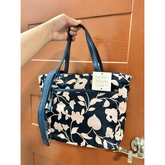 ORIG & IMPORTED KS Jae Garden Vine Medium Satchel Nylon Floral Bag